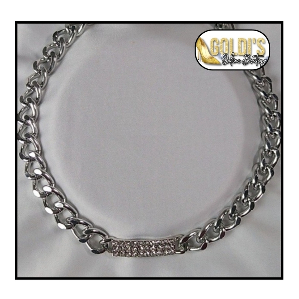 💗Rectangle Rhinestone Pendent Choker!